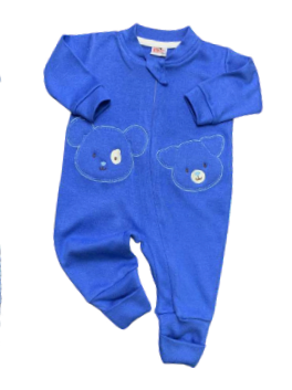 Macacão Suedine pé Reversível Bordado Infantil