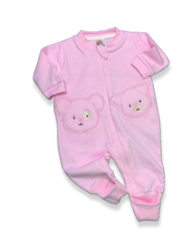 Macacão Suedine pé Reversível Bordado Infantil