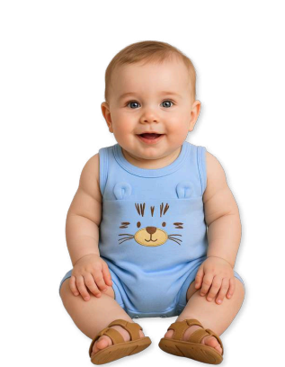 Macacão Curto Regata Orelhinha - Masculino Infantil