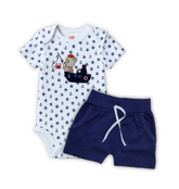 Conjunto Body/Shorts Bordado Masculino