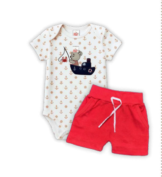 Conjunto Body/Shorts Bordado Masculino