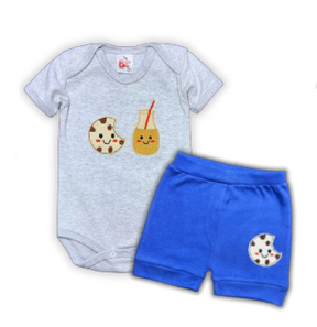 Conjunto Body/Shorts Bordado Masculino