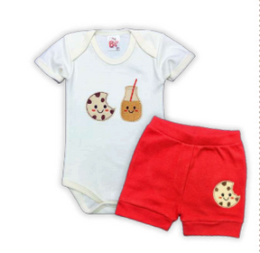 Conjunto Body/Shorts Bordado Masculino