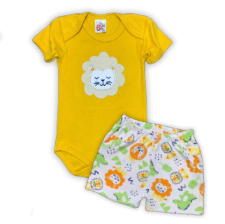 Conjunto Body/Shorts Bordado Masculino