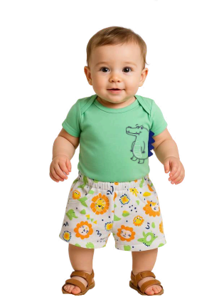 Conjunto Body/Shorts Bordado Masculino