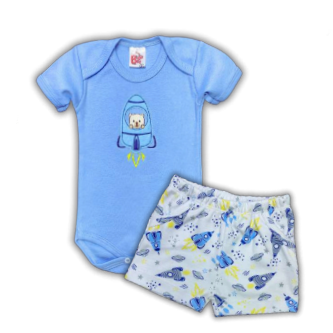 Conjunto Body/Shorts Bordado Masculino