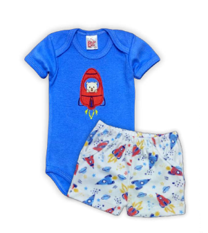 Conjunto Body/Shorts Bordado Masculino