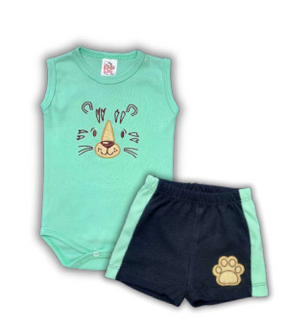 Conjunto Body Regata/Shorts Bordado Masculino