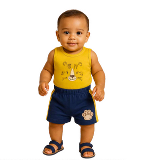 Conjunto Body Regata/Shorts Bordado Masculino