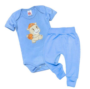 Conjunto Body/Calça pé Reversível Bordado Masculino