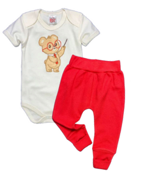 Conjunto Body/Calça pé Reversível Bordado Masculino