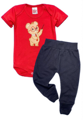Conjunto Body/Calça pé Reversível Bordado Masculino