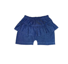 Shorts Jeans Babado no Bumbum - Infantil