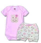 Conjunto Body/Shorts Bordado Feminino Infantil